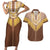 Aloha Hawaii Cowboy Custome Couples Matching Short Sleeve Bodycon Dress and Hawaiian Shirt Puakenikeni Lei Palaka Tassel Style - Polynesian Pride