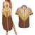 Aloha Hawaii Cowboy Custome Couples Matching Summer Maxi Dress and Hawaiian Shirt Puakenikeni Lei Palaka Tassel Style - Polynesian Pride