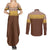 Aloha Hawaii Cowboy Custome Couples Matching Summer Maxi Dress and Long Sleeve Button Shirt Puakenikeni Lei Palaka Tassel Style - Polynesian Pride