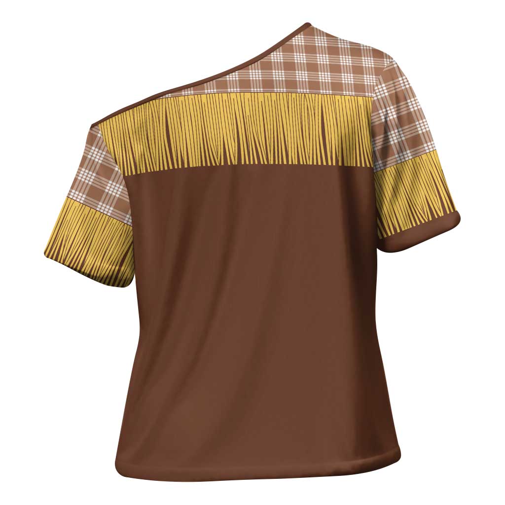 Aloha Hawaii Cowboy Custome Cross Shoulder Shirt Puakenikeni Lei Palaka Tassel Style - Polynesian Pride