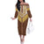 Aloha Hawaii Cowboy Custome Family Matching Off The Shoulder Long Sleeve Dress and Hawaiian Shirt Puakenikeni Lei Palaka Tassel Style - Polynesian Pride