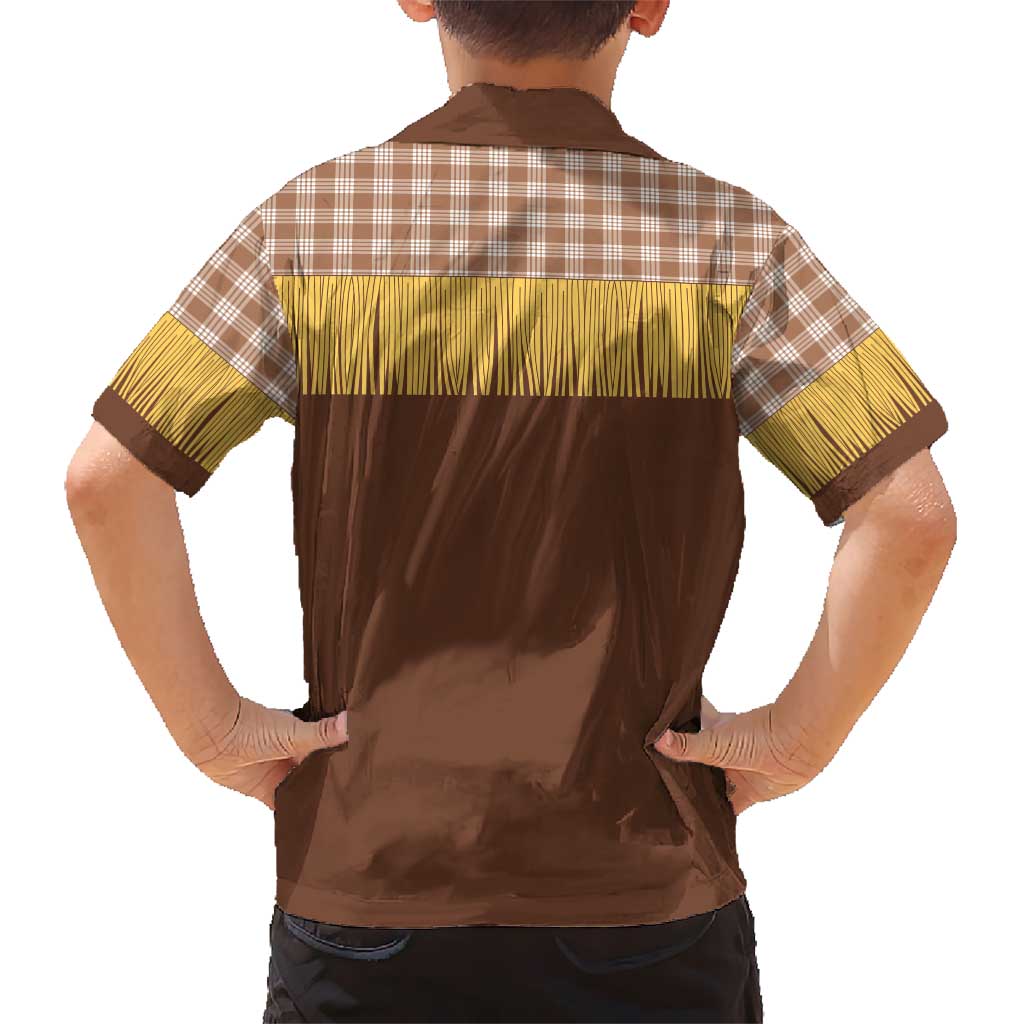 Aloha Hawaii Cowboy Custome Hawaiian Shirt Puakenikeni Lei Palaka Tassel Style - Polynesian Pride