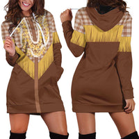 Aloha Hawaii Cowboy Custome Hoodie Dress Puakenikeni Lei Palaka Tassel Style - Polynesian Pride