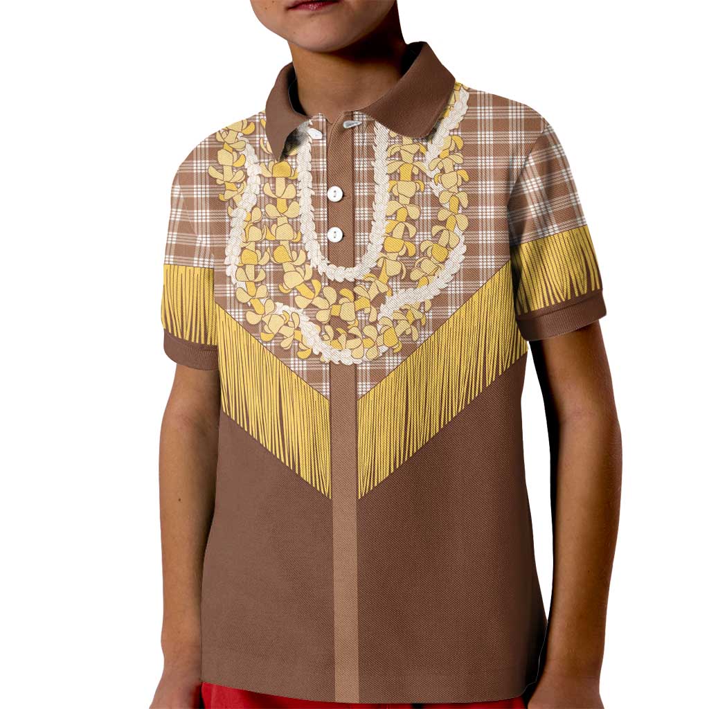Aloha Hawaii Cowboy Custome Kid Polo Shirt Puakenikeni Lei Palaka Tassel Style - Polynesian Pride