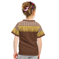 Aloha Hawaii Cowboy Custome Kid T Shirt Puakenikeni Lei Palaka Tassel Style - Polynesian Pride