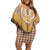 Aloha Hawaii Cowboy Custome Off Shoulder Short Dress Puakenikeni Lei Palaka Tassel Style - Polynesian Pride