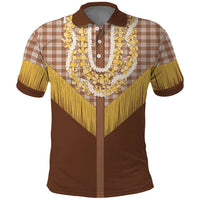 Aloha Hawaii Cowboy Custome Polo Shirt Puakenikeni Lei Palaka Tassel Style - Polynesian Pride