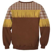 Aloha Hawaii Cowboy Custome Sweatshirt Puakenikeni Lei Palaka Tassel Style - Polynesian Pride