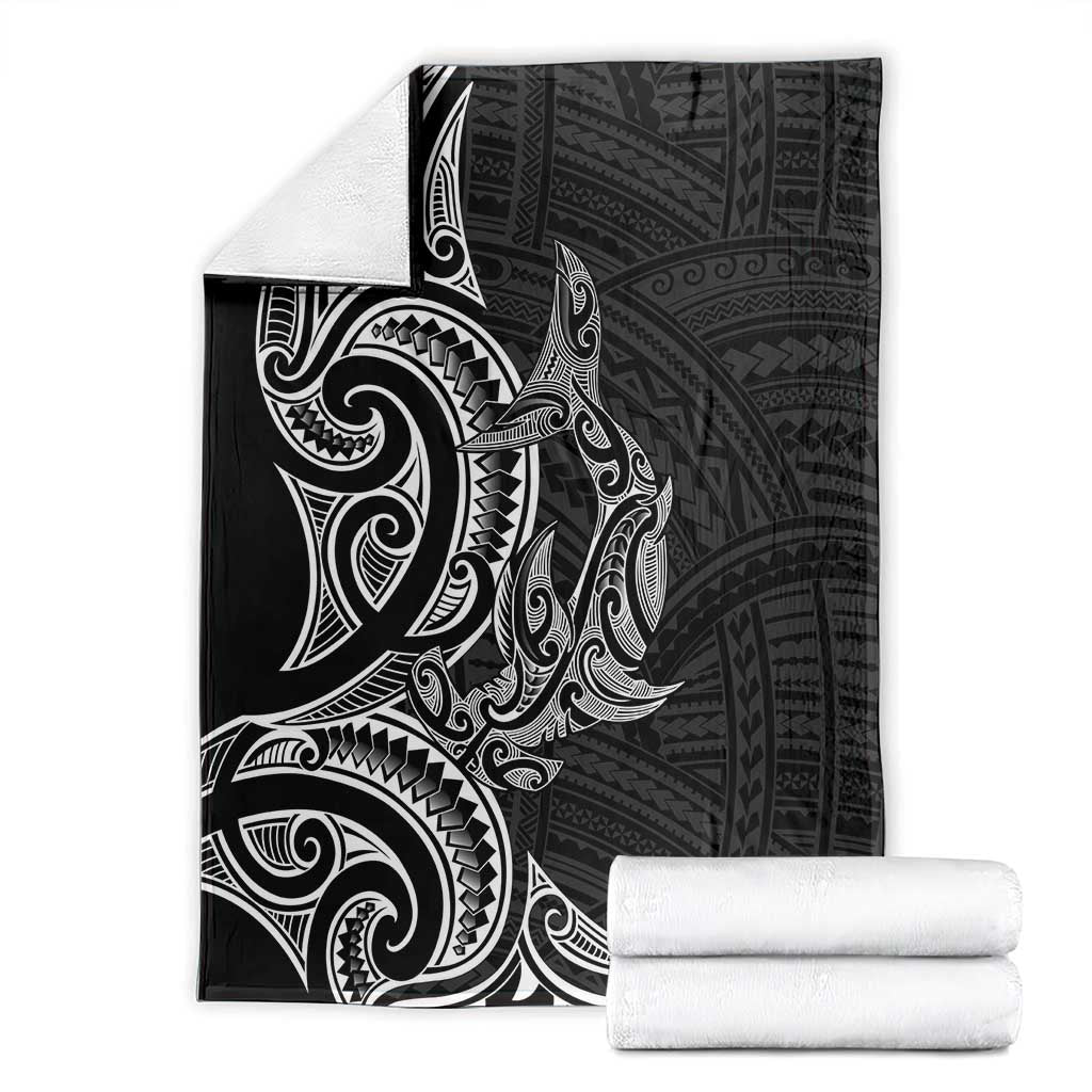 New Zealand Hammerhead Shark Blanket Maori Haehae Mangopare Black - Polynesian Pride