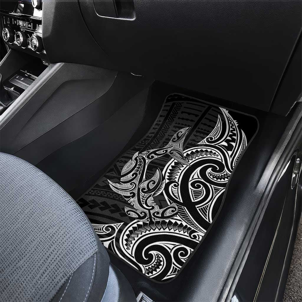 New Zealand Hammerhead Shark Car Mats Maori Haehae Mangopare Black - Polynesian Pride