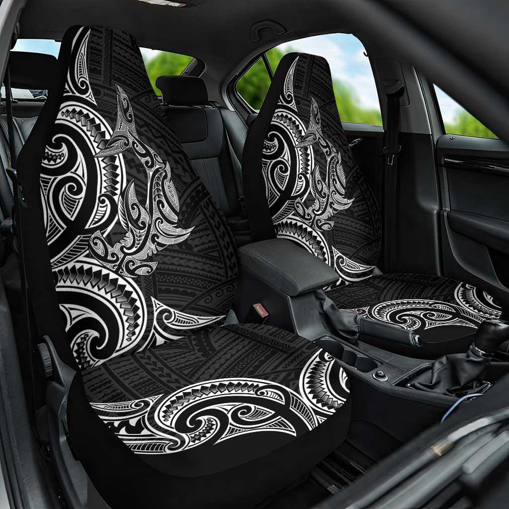 New Zealand Hammerhead Shark Car Seat Cover Maori Haehae Mangopare Black - Polynesian Pride