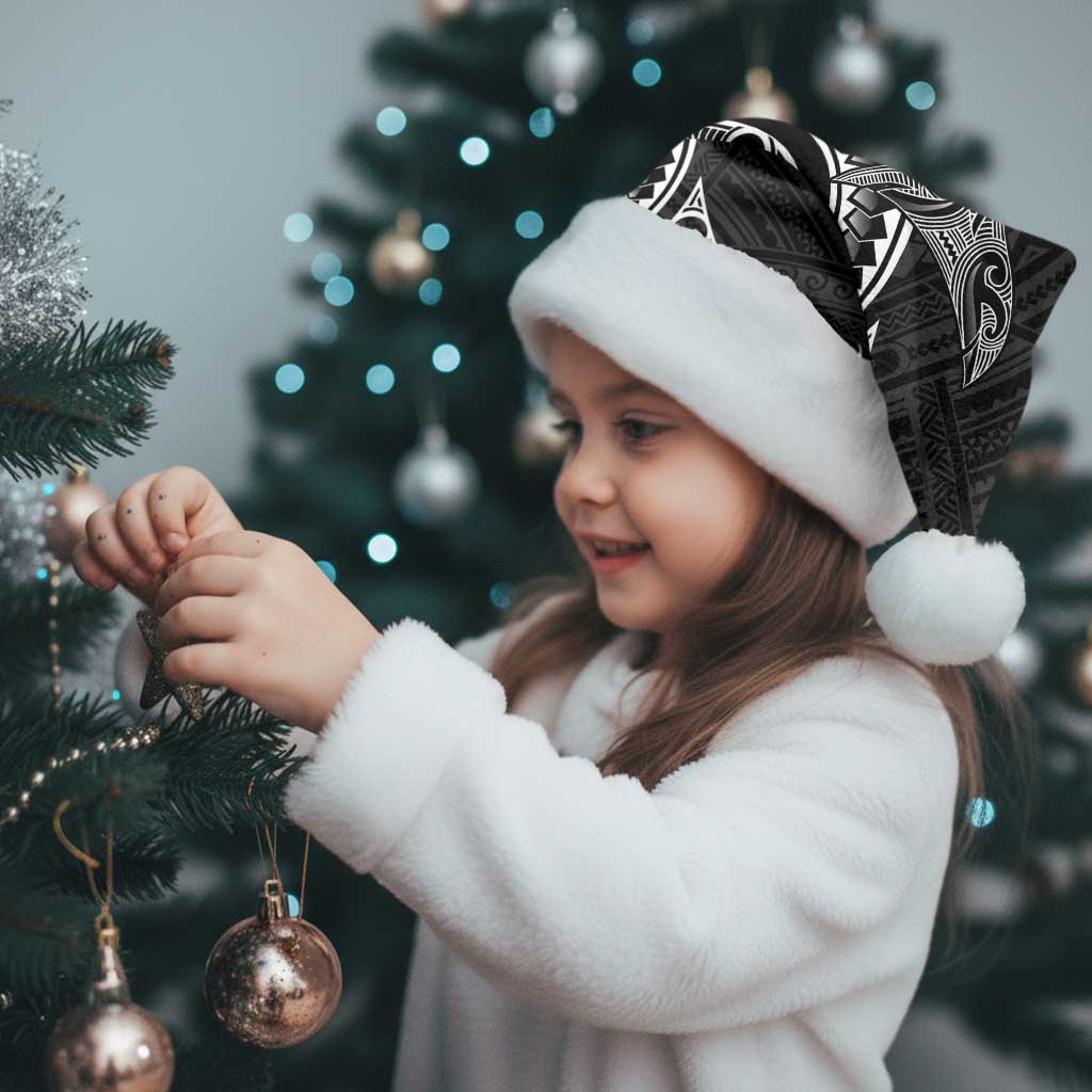 New Zealand Hammerhead Shark Christmas Santa Hat Maori Haehae Mangopare Black - Polynesian Pride
