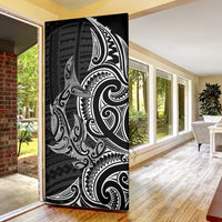 New Zealand Hammerhead Shark Door Cover Maori Haehae Mangopare Black - Polynesian Pride