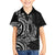 New Zealand Hammerhead Shark Family Matching Long Sleeve Bodycon Dress and Hawaiian Shirt Maori Haehae Mangopare Black - Polynesian Pride