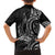 New Zealand Hammerhead Shark Family Matching Off The Shoulder Long Sleeve Dress and Hawaiian Shirt Maori Haehae Mangopare Black - Polynesian Pride