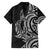New Zealand Hammerhead Shark Family Matching Off The Shoulder Long Sleeve Dress and Hawaiian Shirt Maori Haehae Mangopare Black - Polynesian Pride