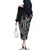 New Zealand Hammerhead Shark Family Matching Off The Shoulder Long Sleeve Dress and Hawaiian Shirt Maori Haehae Mangopare Black - Polynesian Pride