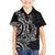 New Zealand Hammerhead Shark Family Matching Off The Shoulder Long Sleeve Dress and Hawaiian Shirt Maori Haehae Mangopare Black - Polynesian Pride