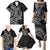 New Zealand Hammerhead Shark Family Matching Puletasi and Hawaiian Shirt Maori Haehae Mangopare Black - Polynesian Pride