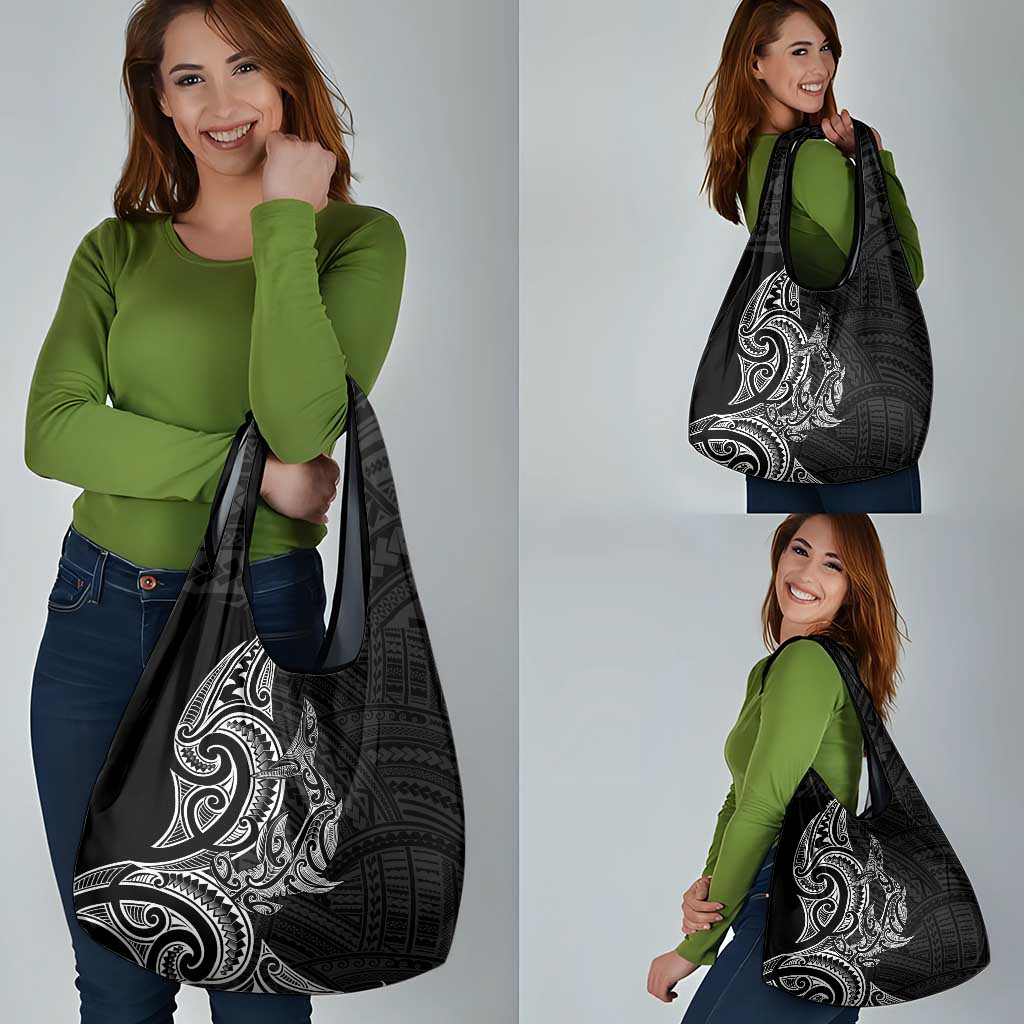 New Zealand Hammerhead Shark Grocery Bag Maori Haehae Mangopare Black - Polynesian Pride