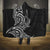 New Zealand Hammerhead Shark Hooded Blanket Maori Haehae Mangopare Black - Polynesian Pride