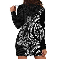 New Zealand Hammerhead Shark Hoodie Dress Maori Haehae Mangopare Black - Polynesian Pride
