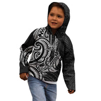 New Zealand Hammerhead Shark Kid Hoodie Maori Haehae Mangopare Black - Polynesian Pride