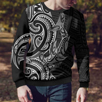 New Zealand Hammerhead Shark Ugly Christmas Sweater Maori Haehae Mangopare Black - Polynesian Pride