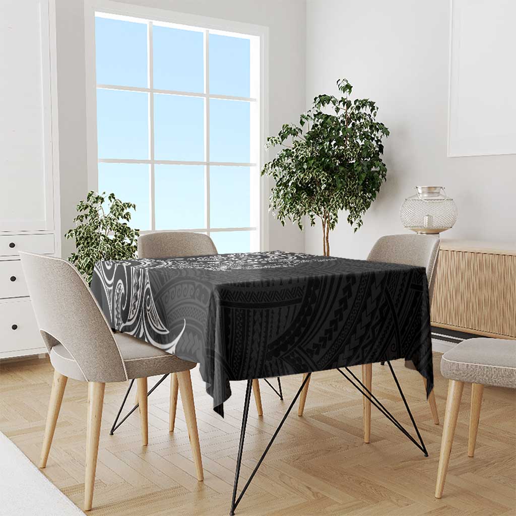 New Zealand Hammerhead Shark Tablecloth Maori Haehae Mangopare Black - Polynesian Pride