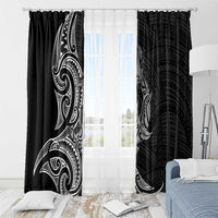 New Zealand Hammerhead Shark Window Curtain Maori Haehae Mangopare Black - Polynesian Pride