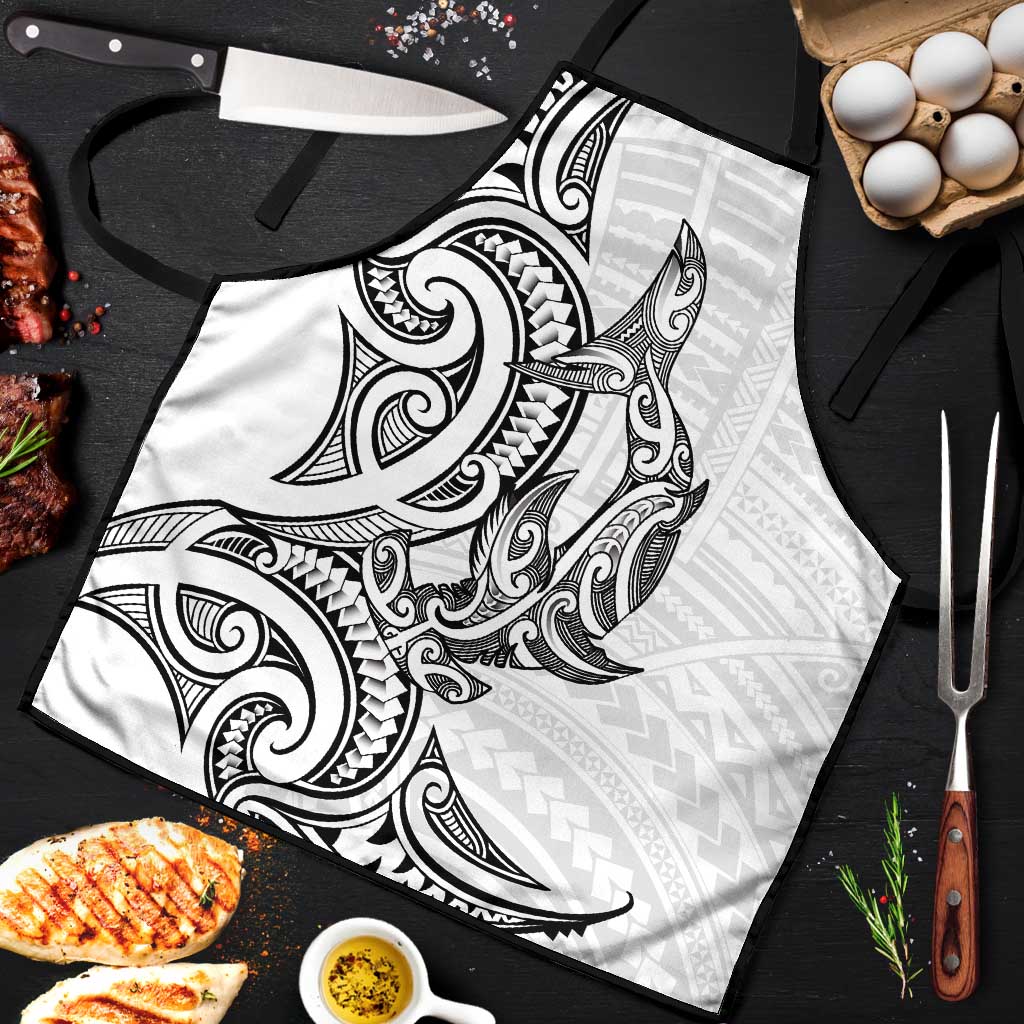 New Zealand Hammerhead Shark Apron Maori Haehae Mangopare White - Polynesian Pride