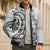New Zealand Hammerhead Shark Bomber Puffer Jacket Maori Haehae Mangopare White - Polynesian Pride