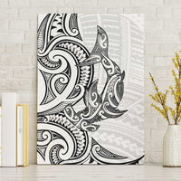 New Zealand Hammerhead Shark Canvas Wall Art Maori Haehae Mangopare White - Polynesian Pride