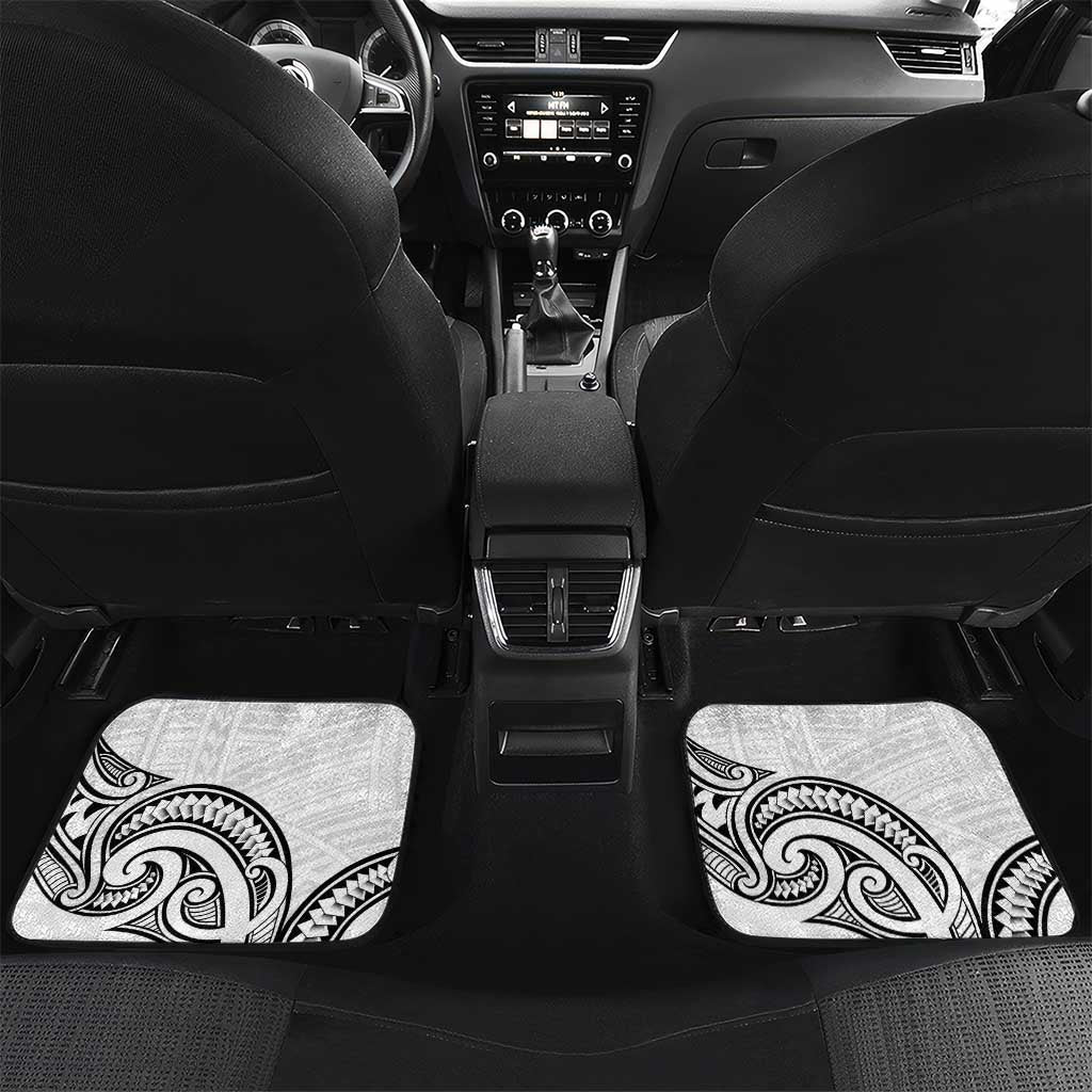 New Zealand Hammerhead Shark Car Mats Maori Haehae Mangopare White - Polynesian Pride