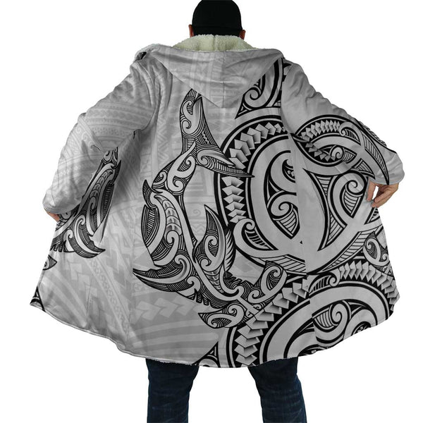 New Zealand Hammerhead Shark Cloak Maori Haehae Mangopare White LT14