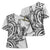 New Zealand Hammerhead Shark Cross Shoulder Shirt Maori Haehae Mangopare White - Polynesian Pride