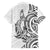 New Zealand Hammerhead Shark Family Matching Off The Shoulder Long Sleeve Dress and Hawaiian Shirt Maori Haehae Mangopare White - Polynesian Pride