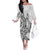 New Zealand Hammerhead Shark Family Matching Off The Shoulder Long Sleeve Dress and Hawaiian Shirt Maori Haehae Mangopare White - Polynesian Pride