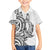 New Zealand Hammerhead Shark Family Matching Off The Shoulder Long Sleeve Dress and Hawaiian Shirt Maori Haehae Mangopare White - Polynesian Pride