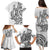 New Zealand Hammerhead Shark Family Matching Puletasi and Hawaiian Shirt Maori Haehae Mangopare White - Polynesian Pride
