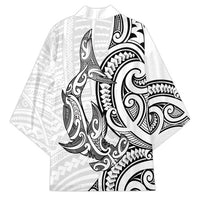 New Zealand Hammerhead Shark Kimono Maori Haehae Mangopare White - Polynesian Pride