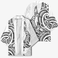 New Zealand Hammerhead Shark Kimono Maori Haehae Mangopare White - Polynesian Pride