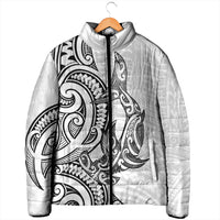New Zealand Hammerhead Shark Padded Jacket Maori Haehae Mangopare White - Polynesian Pride