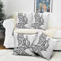 New Zealand Hammerhead Shark Pillow Cover Maori Haehae Mangopare White - Polynesian Pride