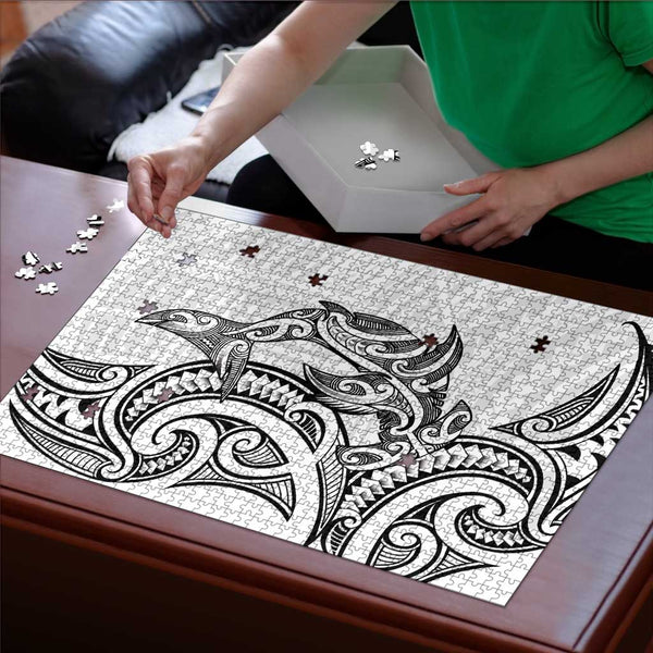 New Zealand Hammerhead Shark Puzzle Maori Haehae Mangopare White LT14