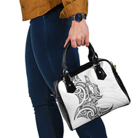New Zealand Hammerhead Shark Shoulder Handbag Maori Haehae Mangopare White - Polynesian Pride