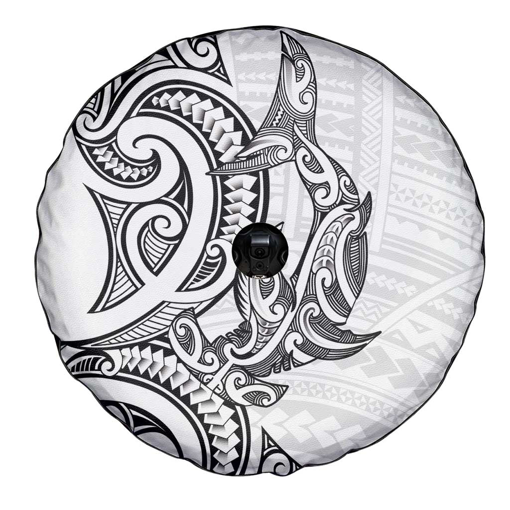 New Zealand Hammerhead Shark Spare Tire Cover Maori Haehae Mangopare White - Polynesian Pride