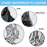 New Zealand Hammerhead Shark Spare Tire Cover Maori Haehae Mangopare White - Polynesian Pride
