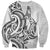 New Zealand Hammerhead Shark Sweatshirt Maori Haehae Mangopare White - Polynesian Pride