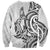 New Zealand Hammerhead Shark Sweatshirt Maori Haehae Mangopare White - Polynesian Pride